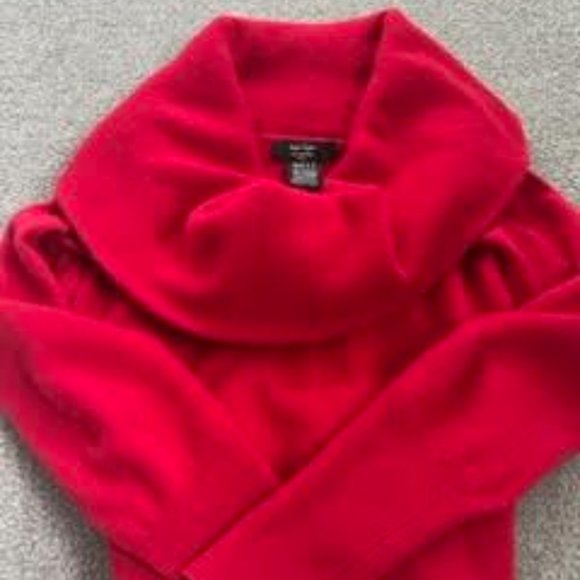 Lord & Taylor Red Cashmere Cowl Neck Sweater - Picture 1 of 3